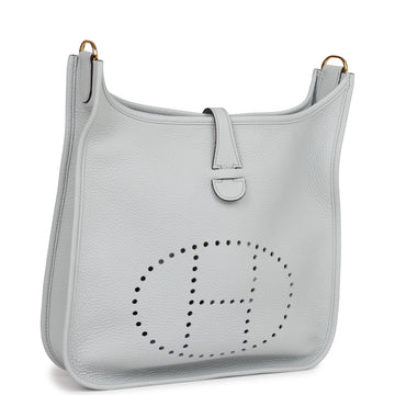 Hermes Evelyne III PM Bleu Lin Leather Gold Hardware