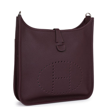 Hermes Evelyne III PM Cassis Leather  Palladium Hardware