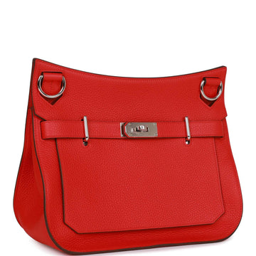 Hermes Jypsiere 28 Rouge De Coeur Leather Palladium Hardware