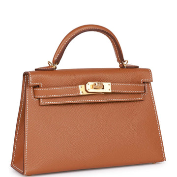 Hermes Kelly Sellier 20 Gold Leather Gold Hardware