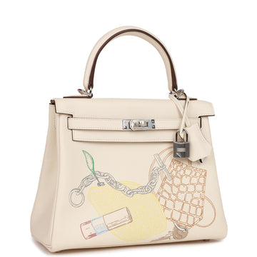 Hermes Kelly Retourne 25 In & Out Nata Leather Palladium Hardware