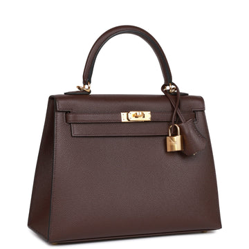 Hermes Kelly Sellier 25 Rouge Sellier Leather Gold Hardware