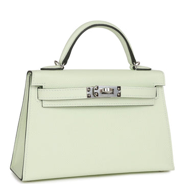 Hermes Kelly Sellier 20 Vert Fizz Leather Palladium Hardware