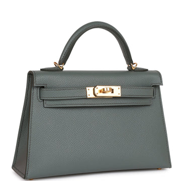 Hermes Kelly Sellier 20 Vert Amande Leather Gold Hardware