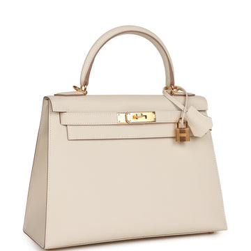 Hermes Craie Leather Sellier Kelly 28 Gold Hardware