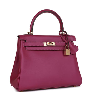 Hermes Kelly Retourne 25 Anemone Leather Permabrass Hardware