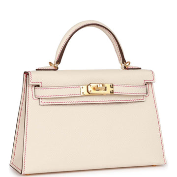 Hermes Special Order (HSS) Kelly Sellier 20 Nata Verso Leather Gold Hardware