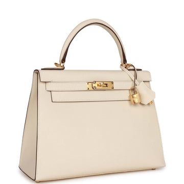 Hermes Kelly Sellier 28 Nata Leather Gold Hardware
