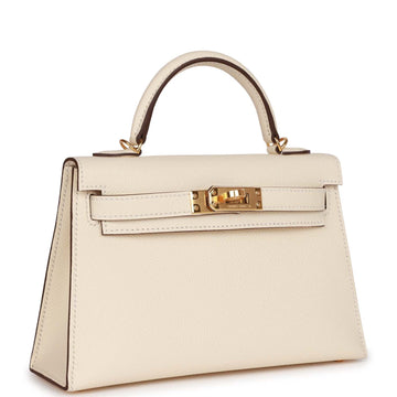 Hermes Kelly Sellier 20 Nata Leather Gold Hardware