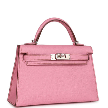 Hermes Kelly Sellier 20 Bubblegum Leather Palladium Hardware