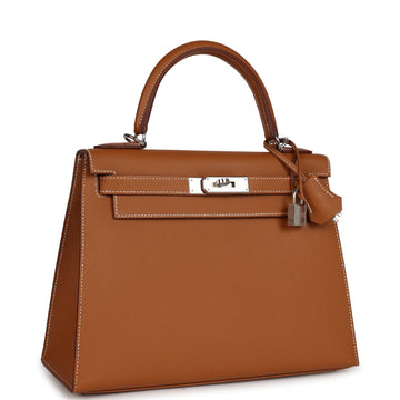 Hermes Kelly Sellier 28 Gold Leather Palladium Hardware