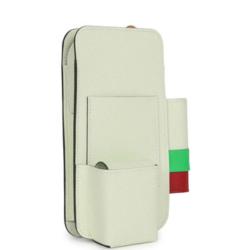 Hermes HermesWay Telephone Crossbody Vert Fizz, Vert Comics and Rubis Leather Gold Hardware