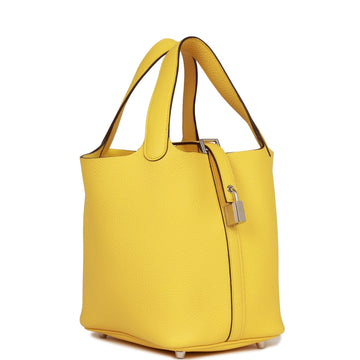 Hermes Picotin Lock 18 Jaune de Naples Leather Palladium Hardware