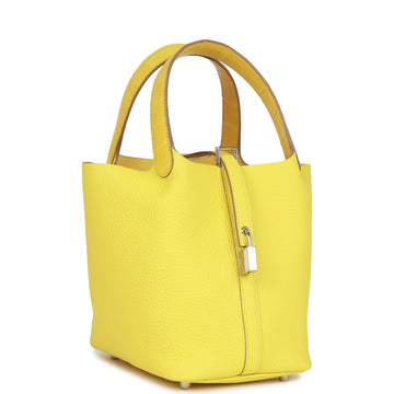 Hermes Picotin Lock 18 Mimosa Matte Alligator and Lime Leather Touch Palladium Hardware