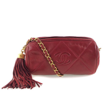 Top Quality Chanel Leather Chain Shoulder Bag Red