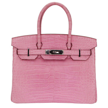 Hermès 30cm Birkin Bubblegum Matte Alligator Palladium Hardware