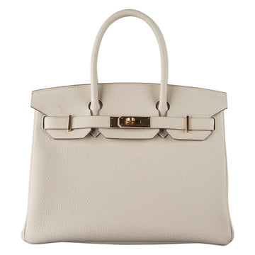 Hermès 30cm Birkin Craie Togo Leather Rose Gold Hardware