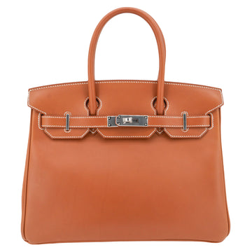 Hermès 30cm Birkin Fauve Barenia Smooth Leather Palladium Hardware