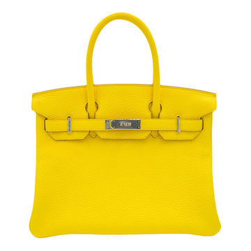 Hermès 30cm Birkin Lime Clemence Leather Palladium Hardware