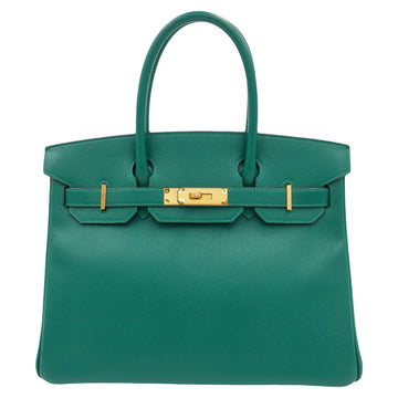 Hermès 30cm Birkin Malachite Epsom Leather Gold Hardware