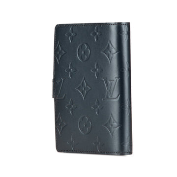 Blue Louis Vuitton Monogram Mat Small Ring Agenda Cover