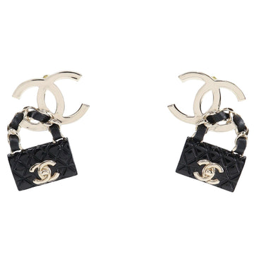 Chanel Coco Mark Matelasse Bag Motif Earrings