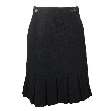 Chanel Pleated Skirt Wool Nylon Skirt