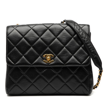 Vintage Square CC Flap Bag Quilted Leather Medium