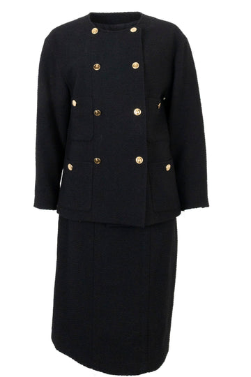 CHANEL No.5 Parfum Button Two Piece Tweed Black