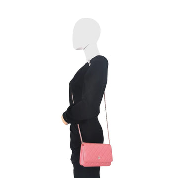 Chanel WoC Pink Leather Silver