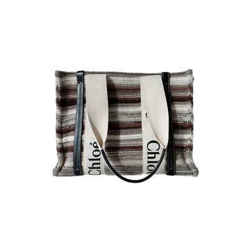 Chloé Medium Woody Leather/canvas Tote