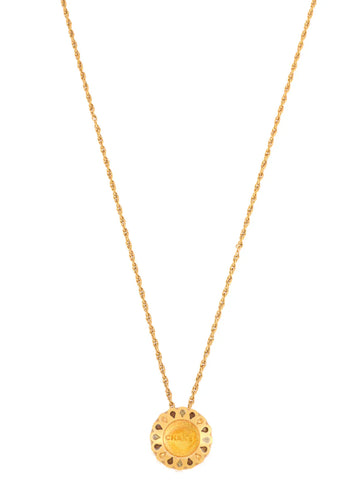 Top Quality Chanel 1999 Made Round Teardrop Design Logo Necklace Gold/Multi