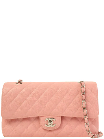 Top Quality Chanel Around 2004 Made Leather Skin Classic New Chain Bag 25Cm Pink