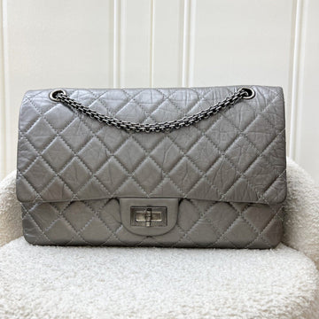 Chanel 2.55 Reissue 227 Maxi Flap in Silver Calfskin and RHW