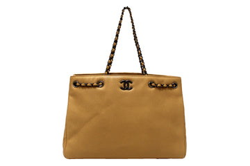 Top Quality Chanel Brown Leather Leather Large Shopping Tote Bag