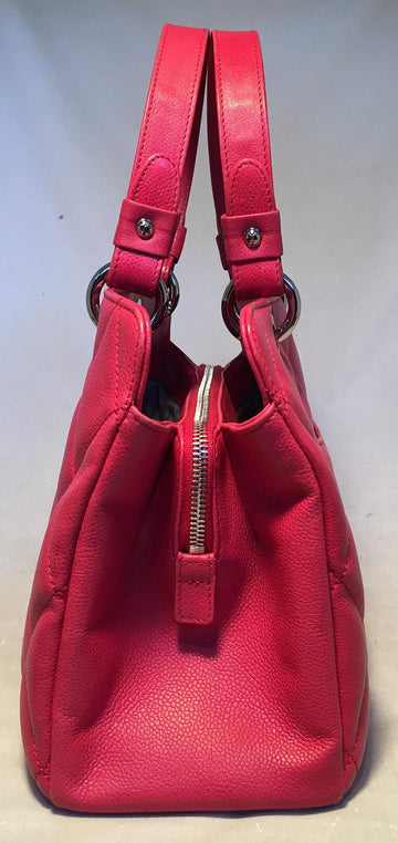 Chanel Dark Pink Leather Quilted Grand Shopping Tote
