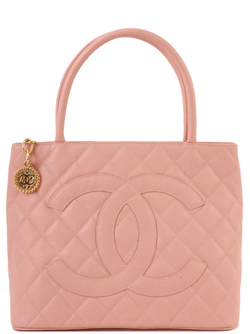 Top Quality Chanel Around 2003 Made Leather Skin Cc Mark Stitch Revival Tote Bag Pink