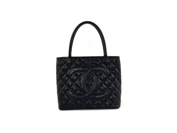 Vintage CHANEL Black Caviar 2010 Quilted Medallion Timeless Tote