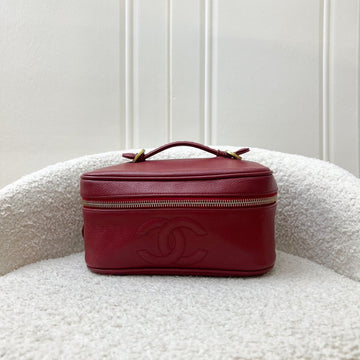 Chanel Vintage Vanity Case in Red Caviar and GHW
