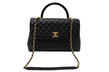 Top Quality Chanel Black Quilted Leather Leather Maxi Flap Bag with Top Handle Bag
