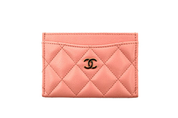 Top Quality Chanel Pink Quilted Leather Leather Card Holder