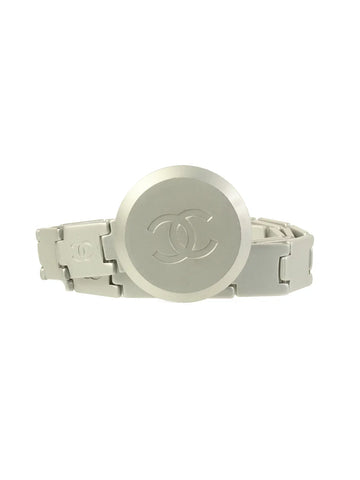 Top Quality Chanel 1999 Made Round Cc Mark Plate Belt Silver