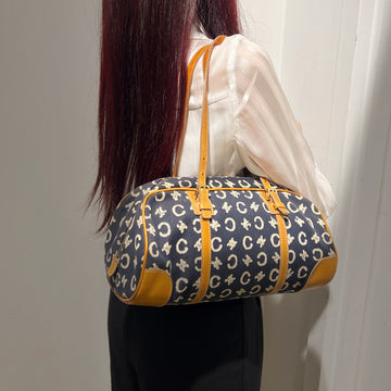 Celine Vintage Leather/canvas Shoulder Bag