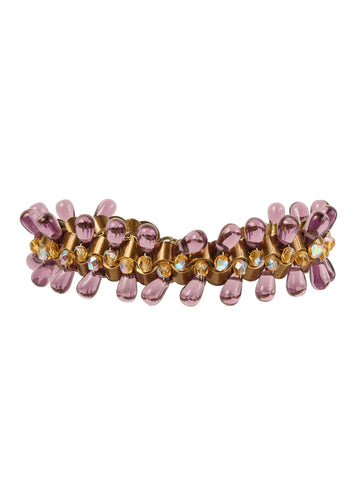 Top Quality Chanel 1997 Made Color Stone Cc Mark Plate Braclet Purple/Yellow