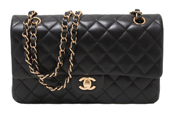Top Quality Chanel Classic Black Quilted Leather Leather Classic Medium Double Flap Bag