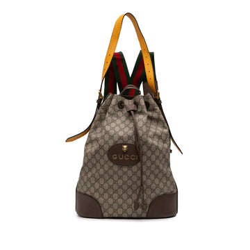 Neo Vintage Drawstring Bucket Backpack GG Coated Canvas Large
