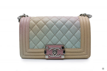 Top Quality Chanel Limited Edition Rainbow Small Boy Bag Rainbow Leather Shoulder Bags Shw