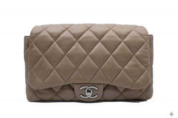Top Quality Chanel A48634 Y04639 Quilted Flap  Taupe / 81344 Leather Shoulder Bags Shw