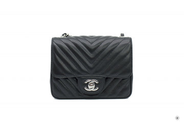 Top Quality Chanel A35200 Y60594 CC Chervon Mini Square Black / 94305 Leather 17CM Shoulder Bags Shw