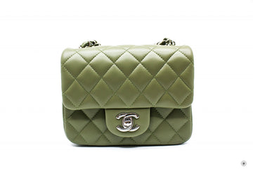 Top Quality Chanel A35200 Y01480 Classic Mini Square Avocado / ND356 Leather 17CM Shoulder Bags Shw